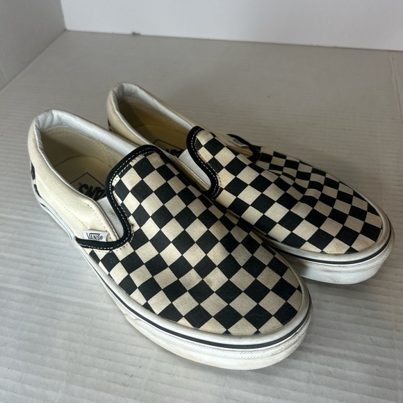 Vans Black and Cream Checkerboard Slip-Ons - Picture 1 of 3